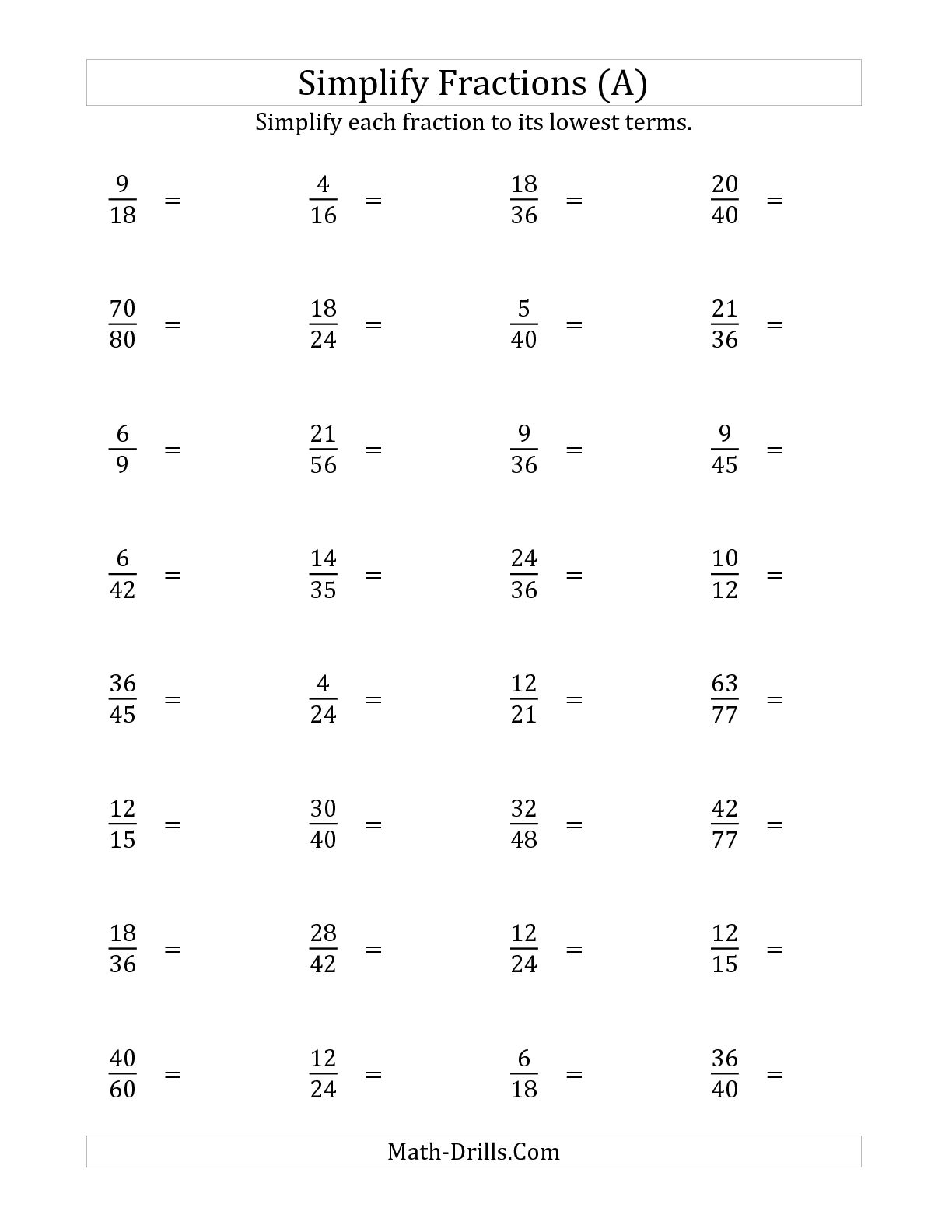 12 Simplifying Fractions Worksheets For Grade 5 Worksheeto