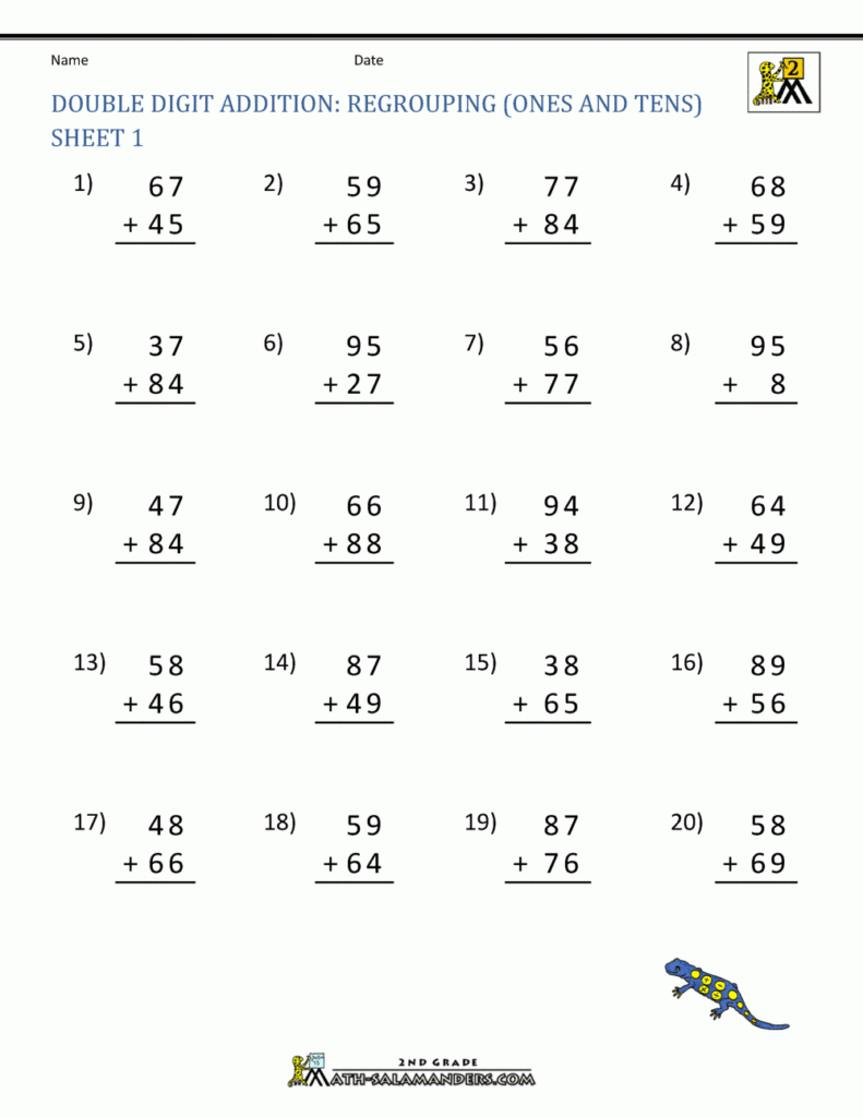2 Digit Subtraction With Regrouping Worksheets 2 Digit Subtraction 