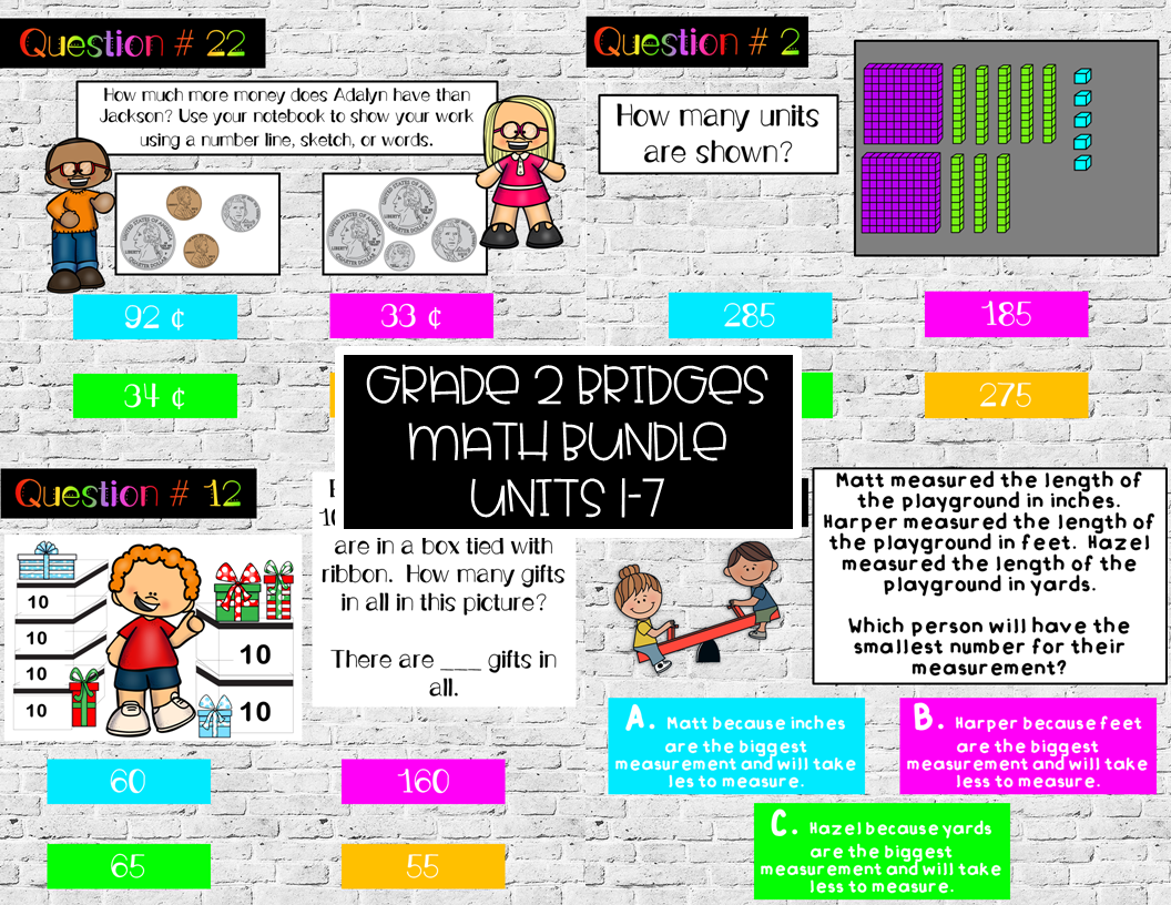 2nd Grade Math Review For Units 1 7 In 2021 2nd Grade Math Math 