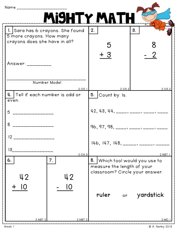 2nd Grade Math Test Printable That Are Comprehensive Derrick Website