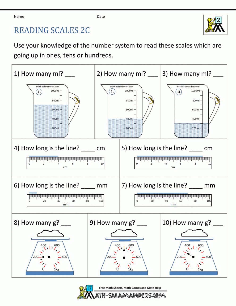 2nd Grade Measurement Worksheets Grade 2 Length Worksheets Units Of 