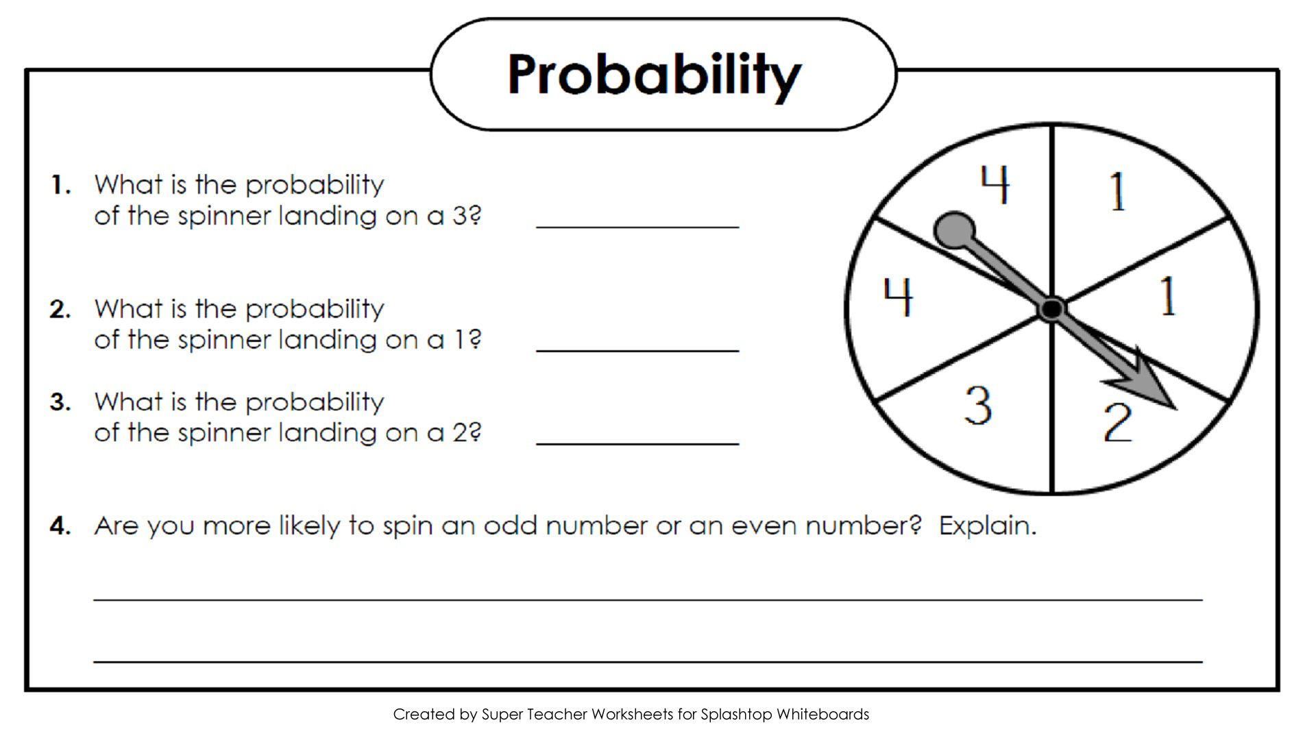 2nd Grade Probability Worksheets