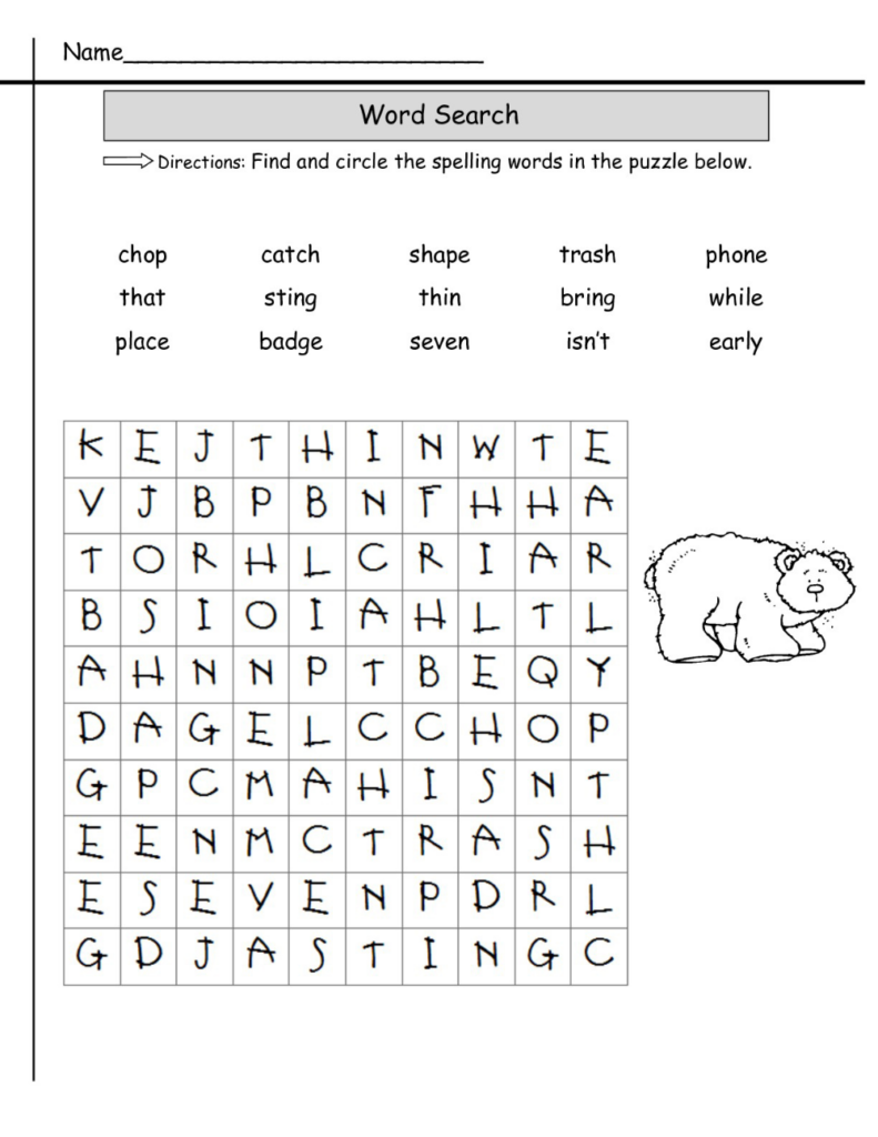 2nd Grade Word Search Best Coloring Pages For Kids In 2020 