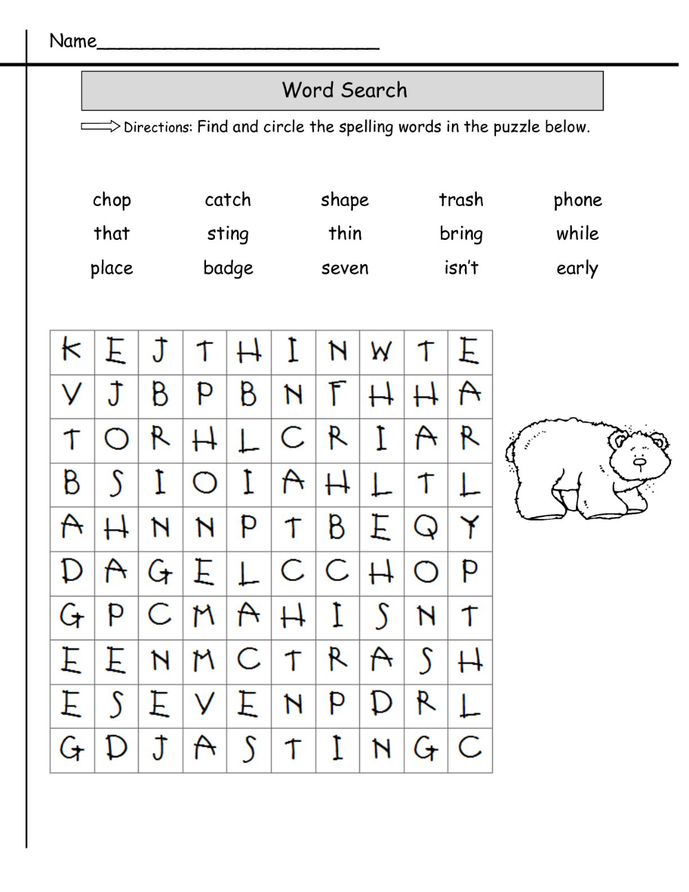 2nd Grade Word Search Best Coloring Pages For Kids In 2020