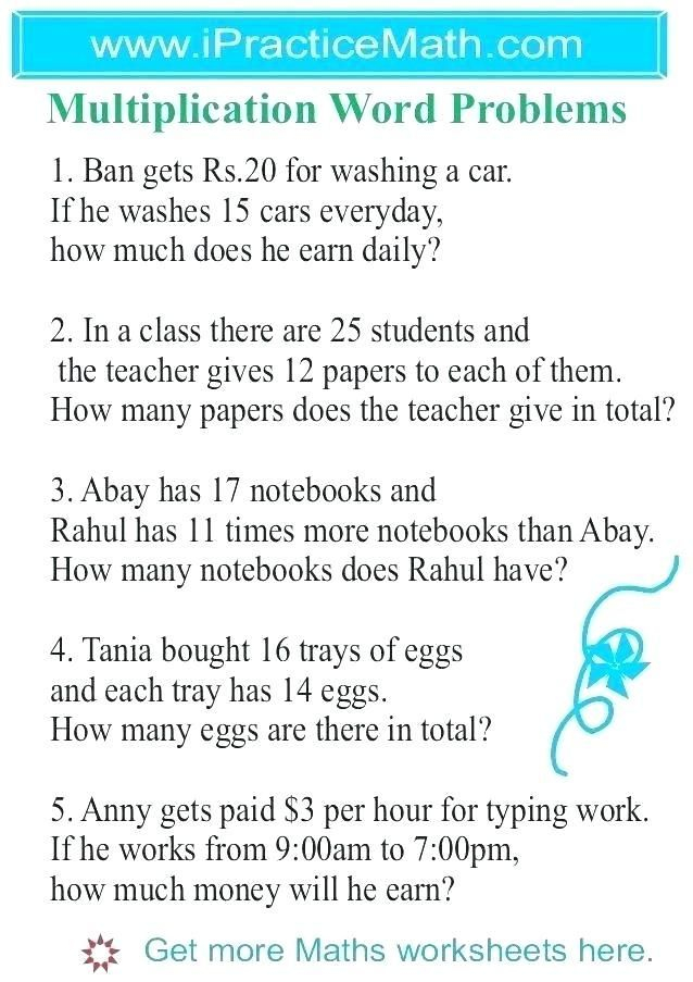 30 2 Digit By 1 Digit Multiplication Word Problems Multiplication Word 