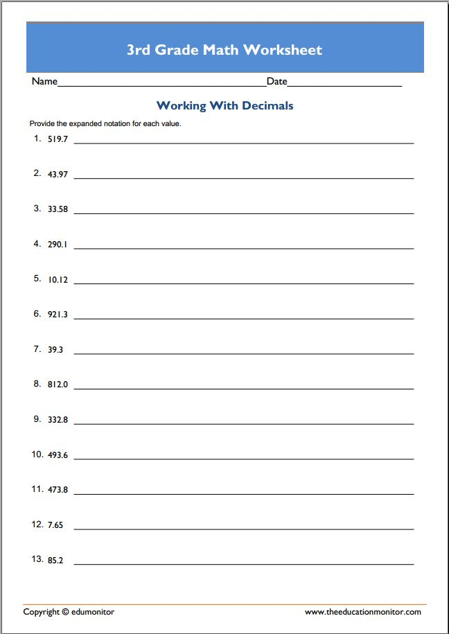 3rd Grade Cool Math Worksheets EduMonitor