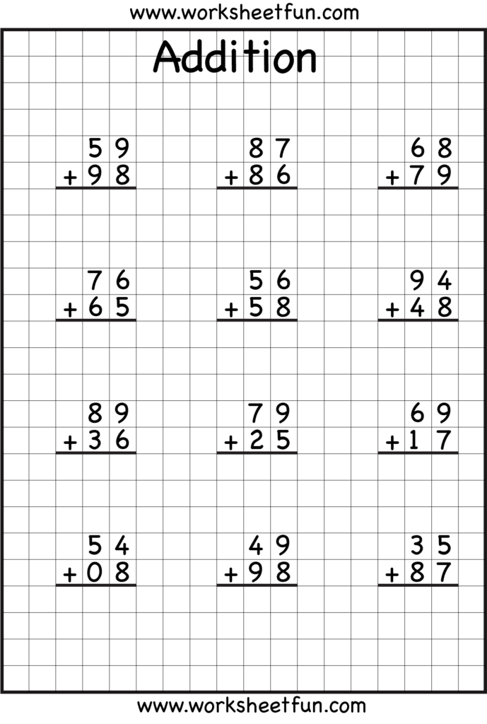 Addition Regrouping 2nd Grade Math Worksheets School Worksheets 