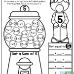 Bubble Gum Numbers Addition Sums Of 5 Color The Gumballs That Add Up