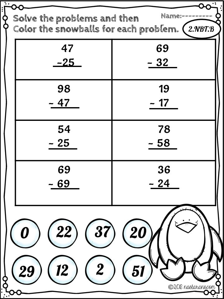 Common Core Subtraction 2Nd Grade