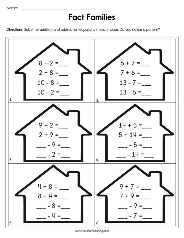 Completing Fact Families Worksheet Have Fun Teaching Fact Family