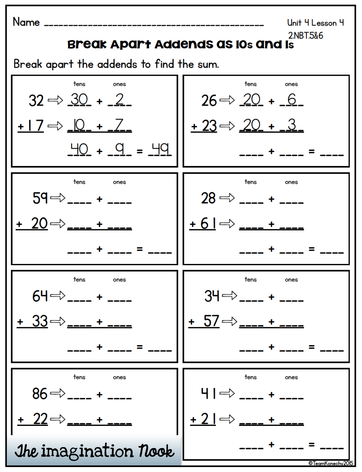 Double Digit Addition Daily Math Lessons Unit 4 Math Lessons 2nd