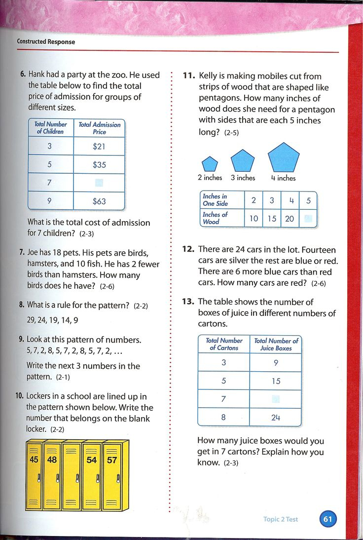 Envision Math Grade 4 Topic 2 Test Page 2 Envision Math Kindergarten