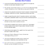 Estimating Sums And Differences 2 Digits Word Problems Division Word