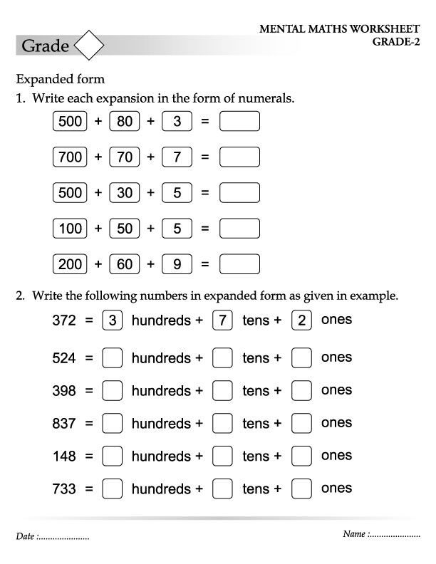 Expanded Form Math Worksheets Grade 2 504238 Third Grade Worksheets 