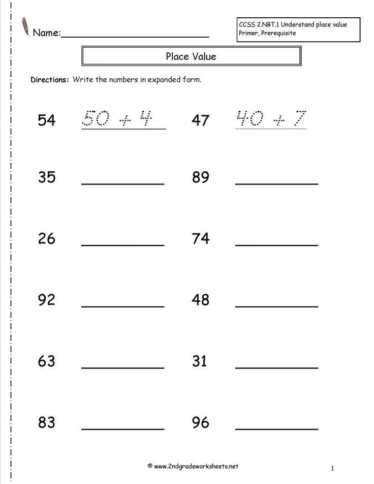 Expanded Form Worksheets Second Grade Expanded Form Worksheets 2nd 