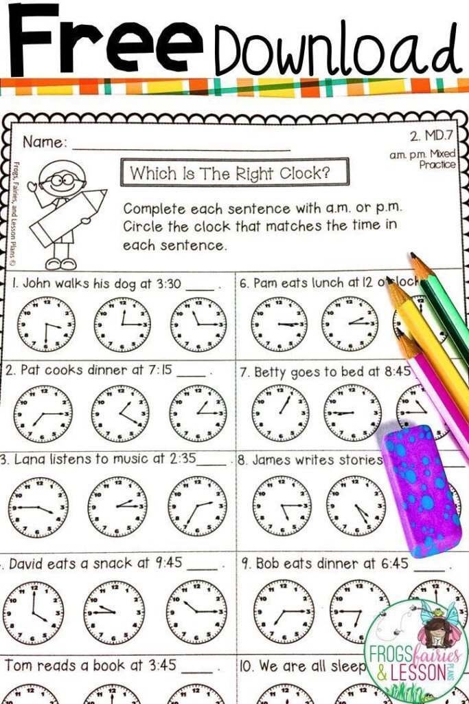 Free Second Grade Math Practice Worksheets Second Grade Math First 