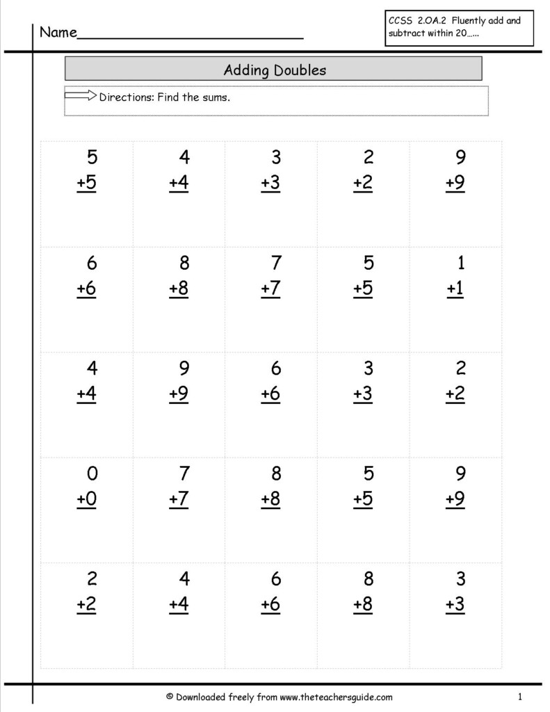 Freebielicious Doubles Arent Trouble Addition Doubles Worksheet Free 