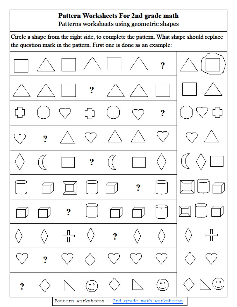 Geometric Shape Pattern Worksheets Worksheet Hero