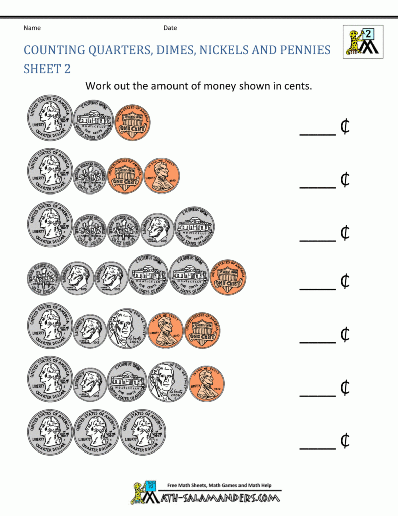 Grade 2 Counting Money Worksheets Free Printable K5 Learning Money 