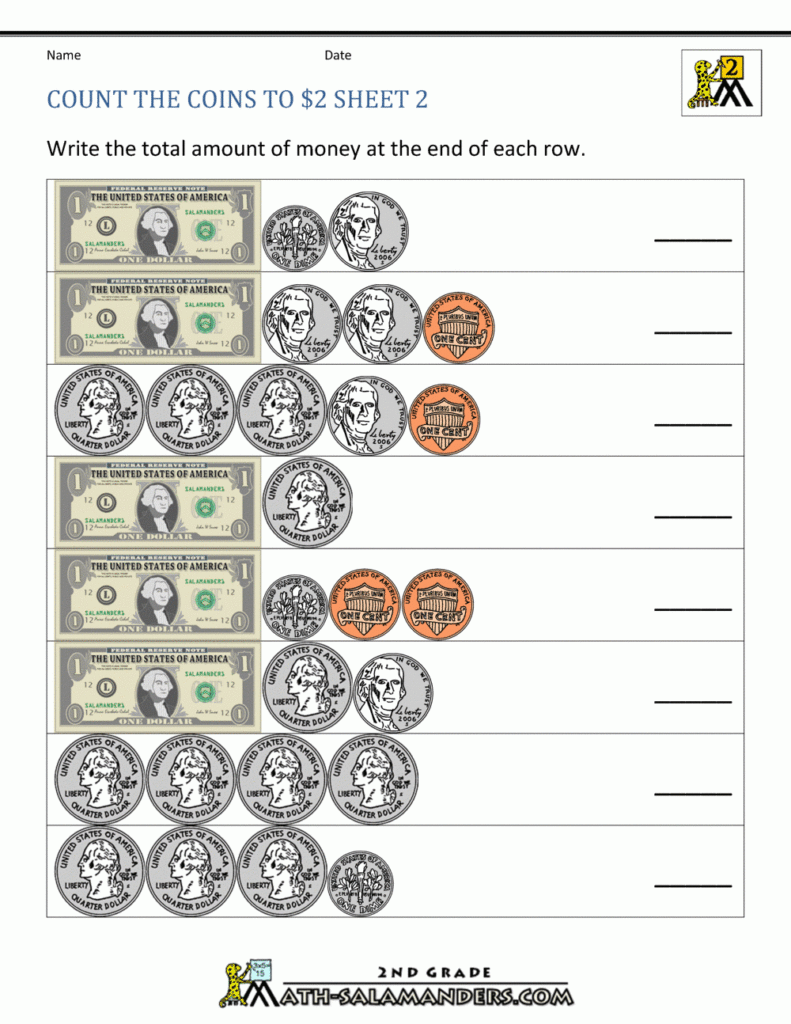 Grade 2 Counting Money Worksheets Free Printable K5 Learning Money 