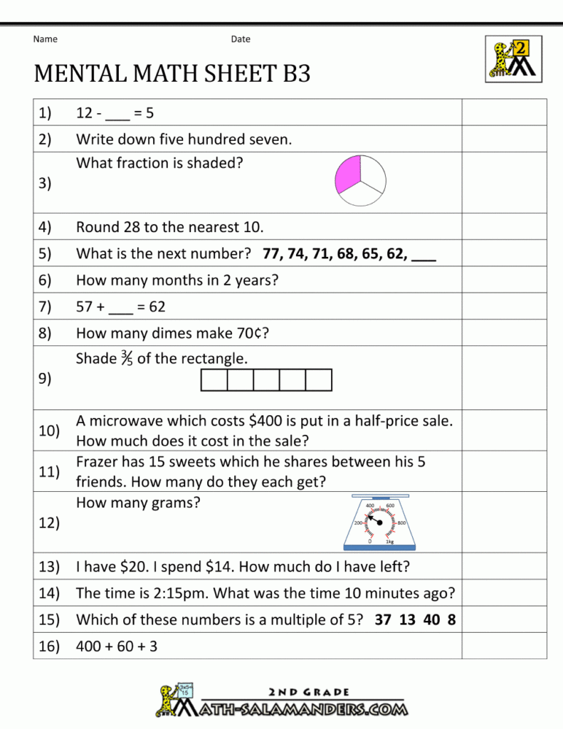 Mental Math 2nd Grade