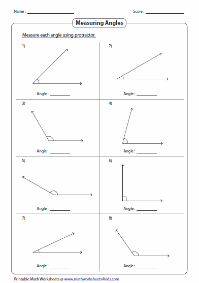 Protractor Practice Worksheets 99worksheets Measuring Angles And 