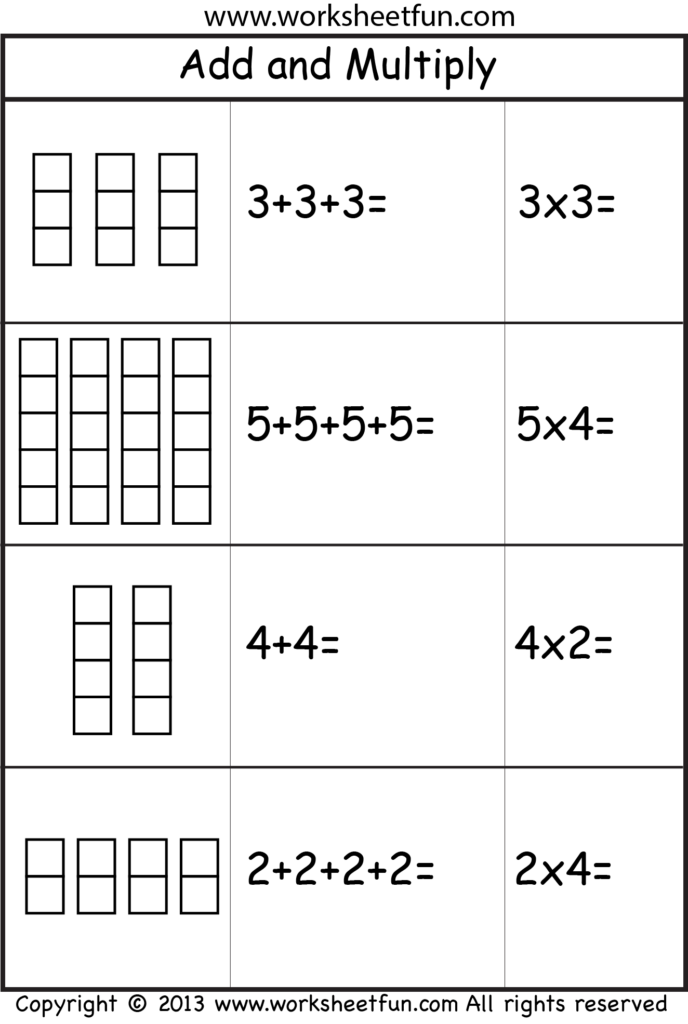 Repeated Addition Worksheets Teaching Multiplication Multiplication