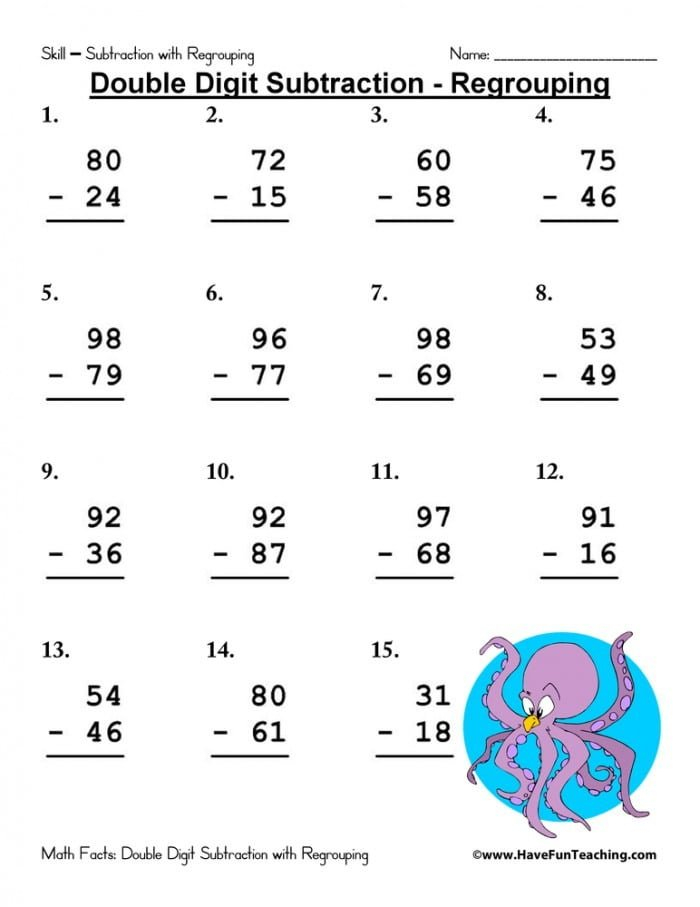 Review Subtraction With Regrouping Worksheets 99Worksheets