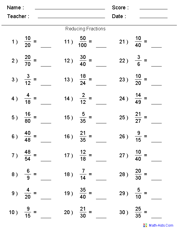 Simplify Fractions Worksheets 99Worksheets