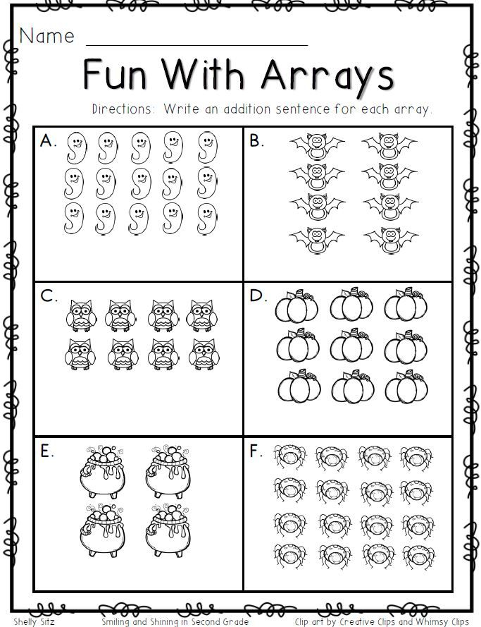 Smiling And Shining In Second Grade Halloween Arrays Math Classroom