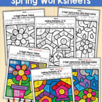 SPRING 2nd Grade Math Skills Color By Code Worksheets 2nd Grade Math