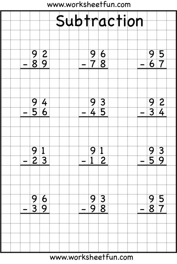 Subtraction Regrouping 2nd Grade Math Worksheets School Worksheets 