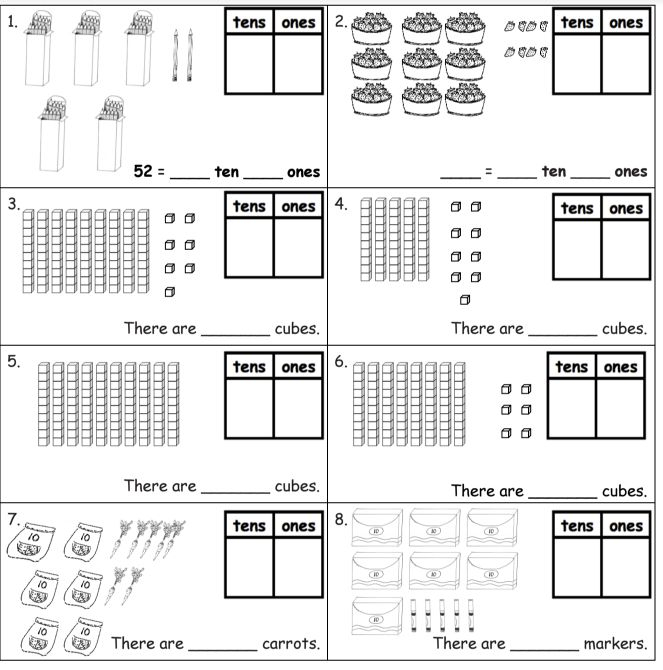 Tens And Ones Worksheet Tens And Ones Worksheets Tens And Ones Math 