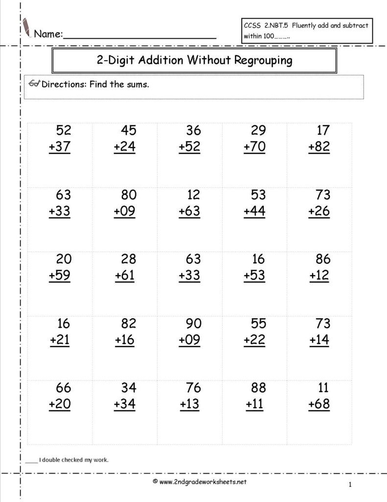 Two Digit Math Addition Worksheet Google Search Kindergarten Math 