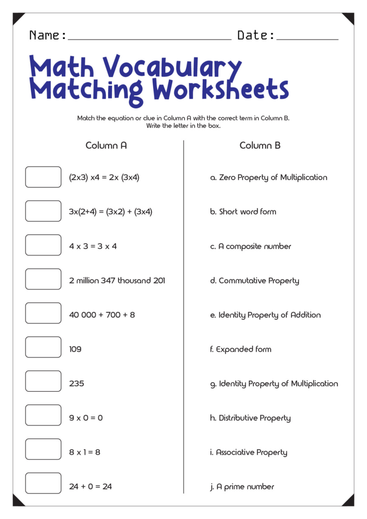 14 Matching Definitions To Words Worksheets Worksheeto