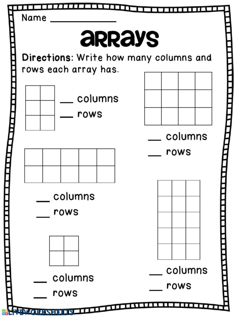 2nd Grade Array Worksheets