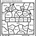 2nd Grade Math Coloring Worksheets Autumn Fall Color By Subtraction