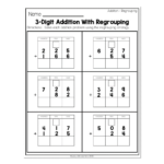 2nd Grade Math Worksheets Place Value Addition Regrouping 3 Digit