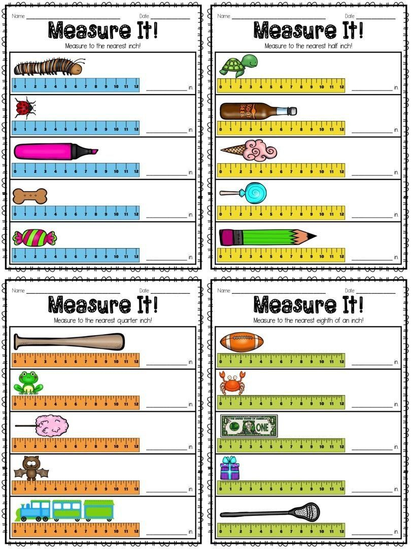 2nd Grade Measurement Worksheet Measurement Nearest Inch Half Inch 