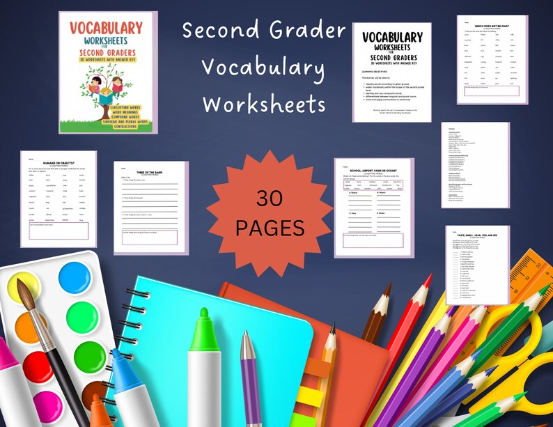 2nd Grader Vocabulary Worksheets Vocabulary Worksheet Etsy