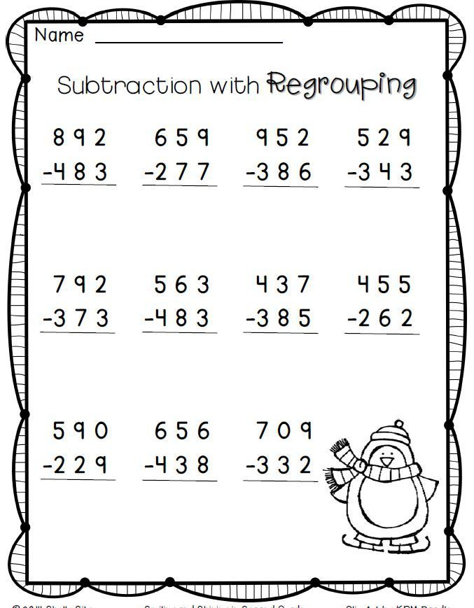 3 Digit Subtraction With Regrouping Worksheets 2nd Grade Subtraction 