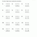 3 Digit Subtraction Worksheets