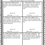 Counting Money Worksheets For Second Grade Math Word Problems Money
