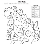 Dino Math Subtraction Color By Number Math Subtraction Color