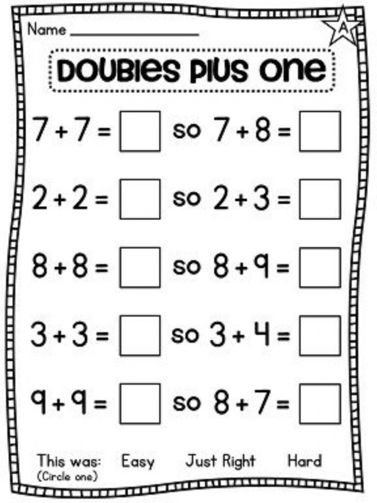 Doubles Plus One Worksheet Worksheets For Home Learning