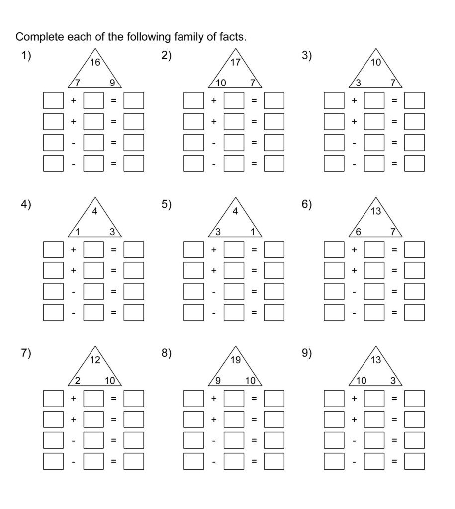 Fact Family Worksheets Pdf Worksheet Now