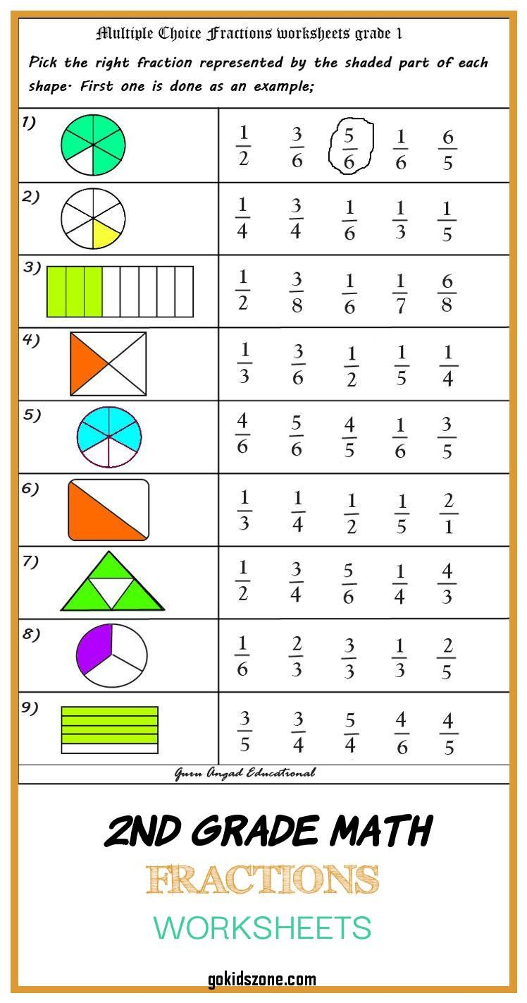 Fractions Worksheets 2nd Grade Math Worksheet Math Worksheet 2nd Grade 