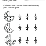 Free Printable Learning Fractions Worksheet For Second Grade