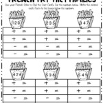 French Fry Fact Families Math Center pdf Fact Family Worksheet Math