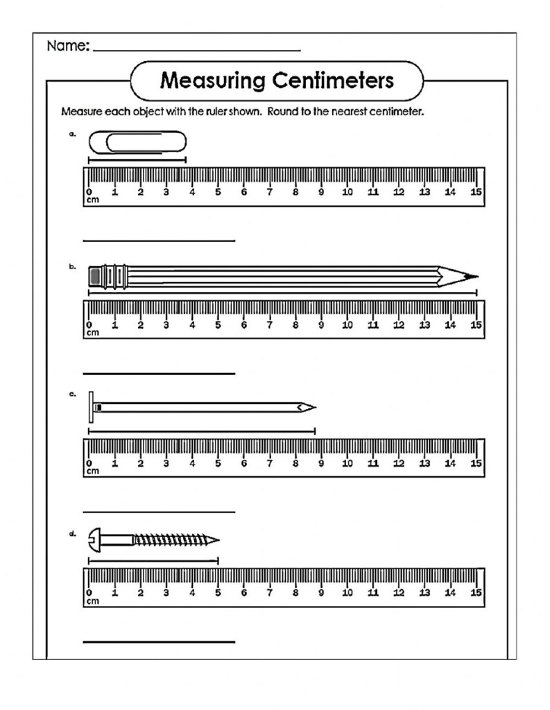 Grade 2 Math Worksheet Measurement Convert Between Centimeters And 